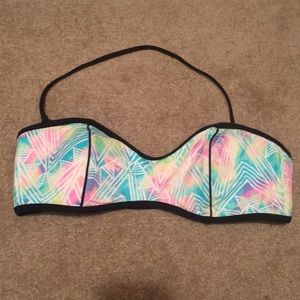Size Large strapless swim pastel colored top